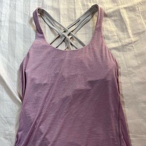 lululemon purple sports tank top with built in bra
